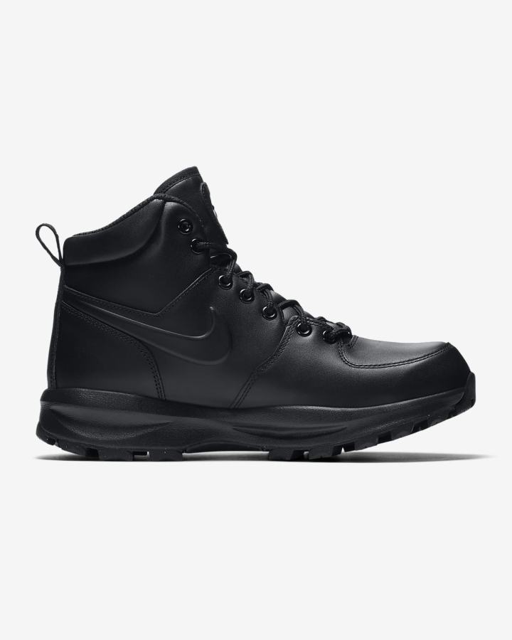 Botas Montaña Nike Manoa Cuero Hombre Negras | LQFNA-7639