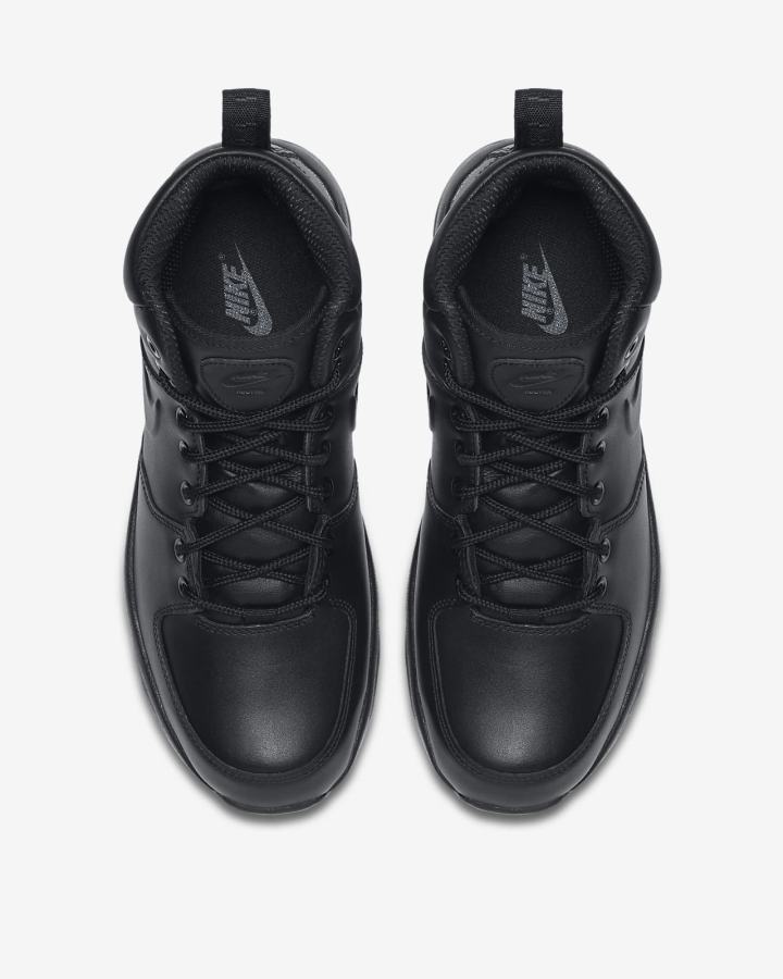 Botas Montaña Nike Manoa Cuero Hombre Negras | LQFNA-7639