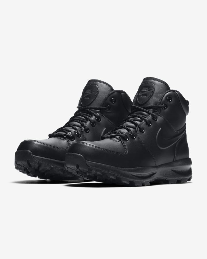 Botas Montaña Nike Manoa Cuero Hombre Negras | LQFNA-7639