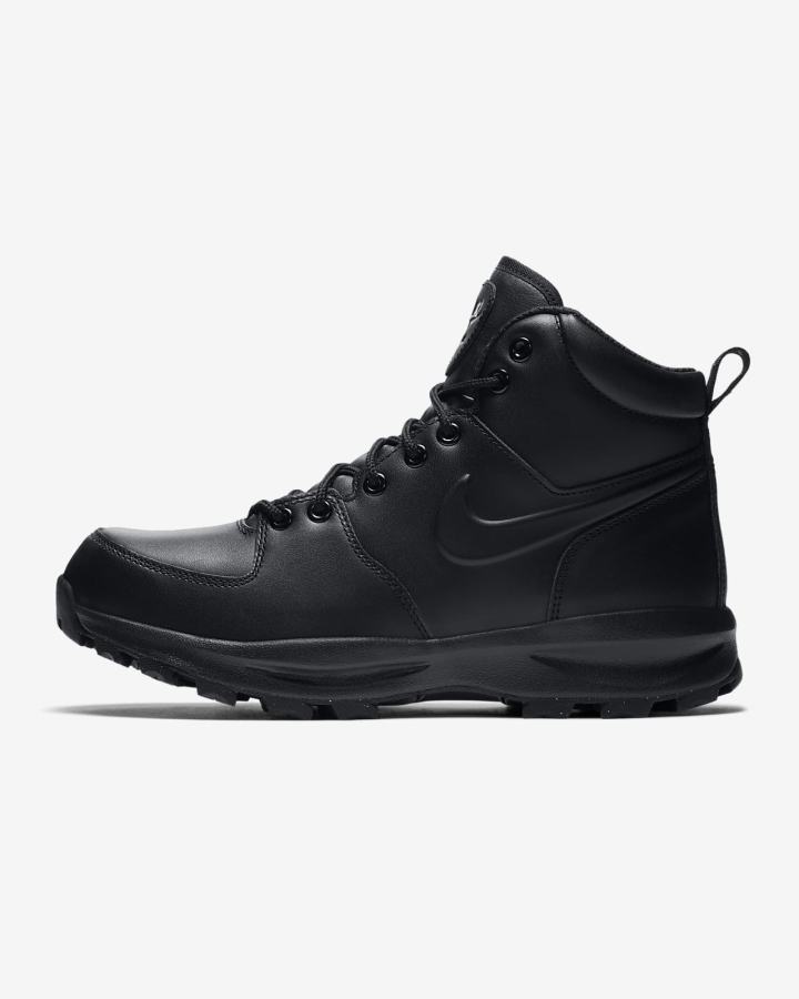 Botas Montaña Nike Manoa Cuero Hombre Negras | LQFNA-7639