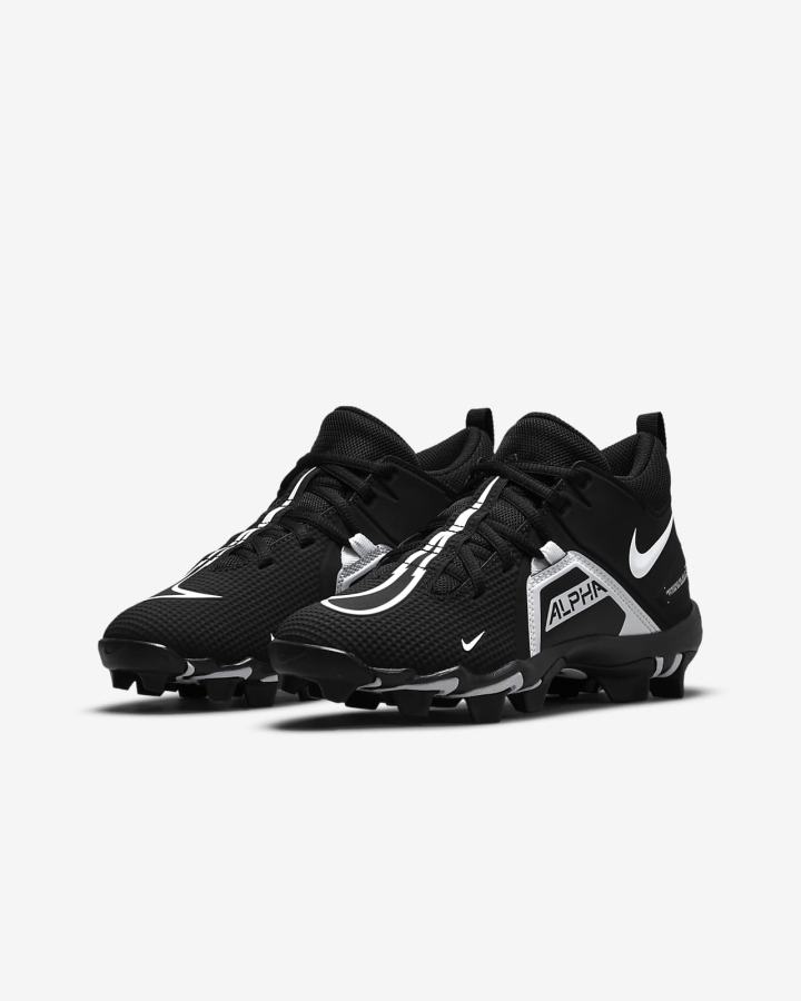 Botas de Futbol Nike Alpha Menace 3 Shark Kids (Wide) Niño Negras Blancas | CJYGT-9416