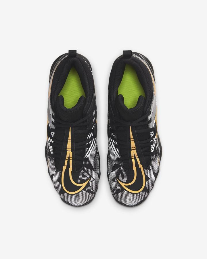 Botas de Futbol Nike Alpha Menace 3 Shark RW Kids Niño Negras Blancas Metal Doradas | FIZWN-8371