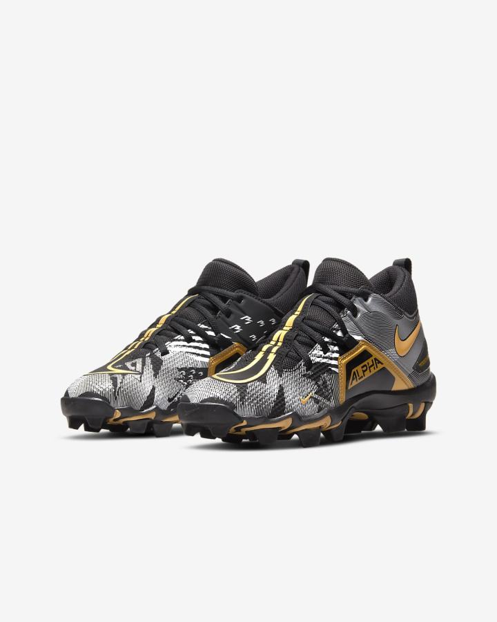 Botas de Futbol Nike Alpha Menace 3 Shark RW Kids Niño Negras Blancas Metal Doradas | FIZWN-8371