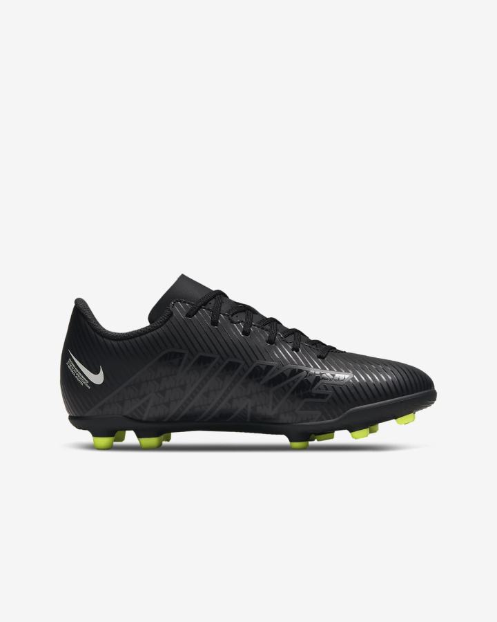 Botas de Futbol Nike Jr. Mercurial Vapor 15 Club FG/MG Kids Multi-Ground Niña Negras Blancas Gris Oscuro | SRMBV-9048