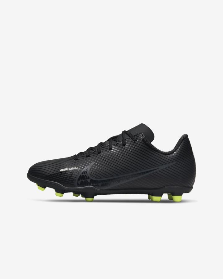 Botas de Futbol Nike Jr. Mercurial Vapor 15 Club FG/MG Kids Multi-Ground Niña Negras Blancas Gris Oscuro | SRMBV-9048