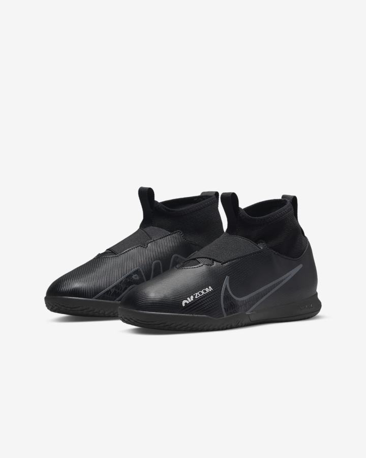 Botas de Futbol Nike Jr. Mercurial Zoom Superfly 9 Academy KM IC Kids Indoor/Court Niña Negras Blancas Gris Oscuro | SRCQN-7189