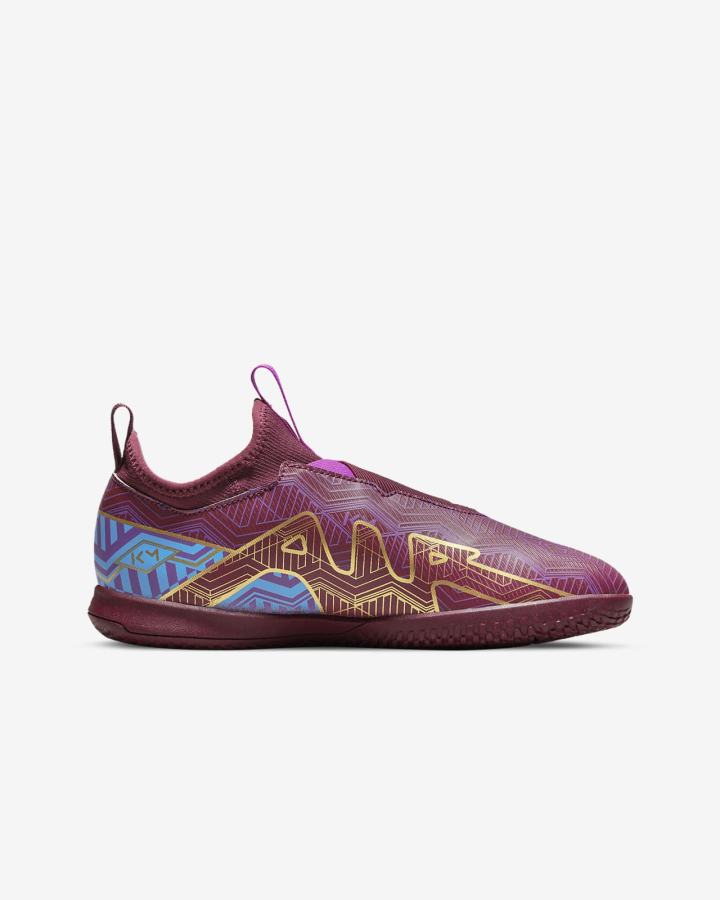 Botas de Futbol Nike Jr. Mercurial Zoom Vapor 15 Club KM IC Kids Indoor/Court Niña Azules Moradas Metal Doradas | TJUYF-0841
