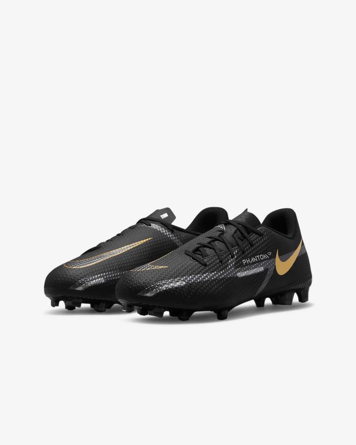 Botas de Futbol Nike Jr. Phantom GT2 Academy MG Kids Multi-Ground Niña Negras Metal Doradas Metal Gris Oscuro | DTNUW-1745