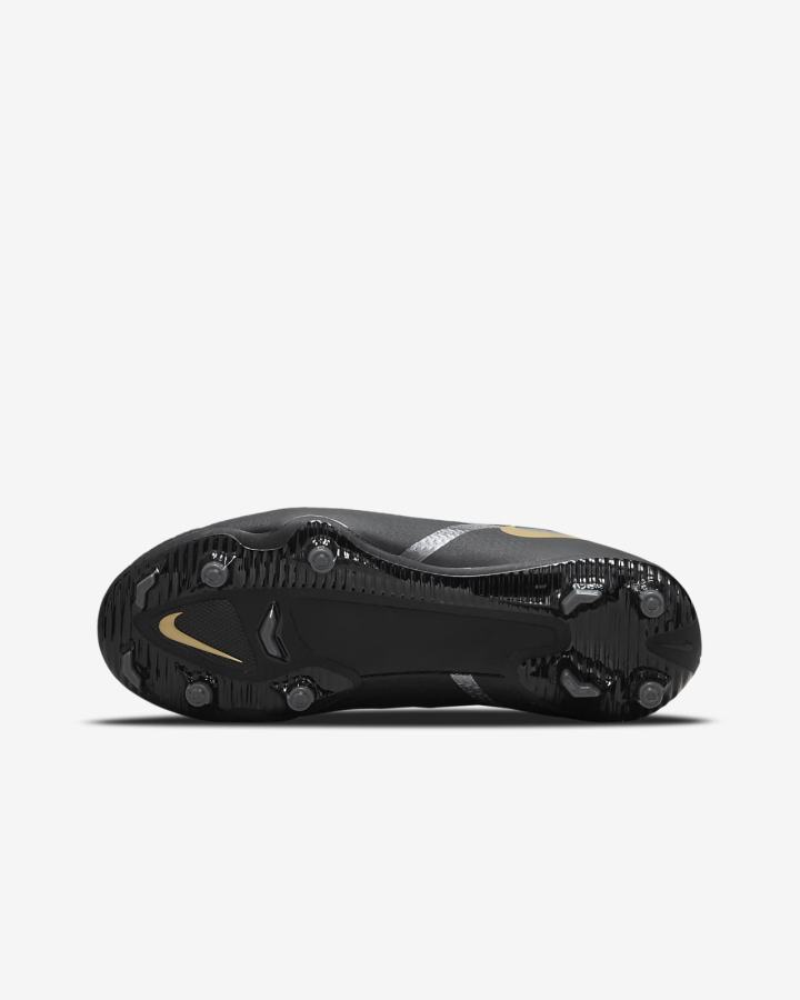Botas de Futbol Nike Jr. Phantom GT2 Academy Dynamic Fit MG Kids Multi-Ground Niño Negras Metal Doradas Metal Gris Oscuro | PABWU-3851