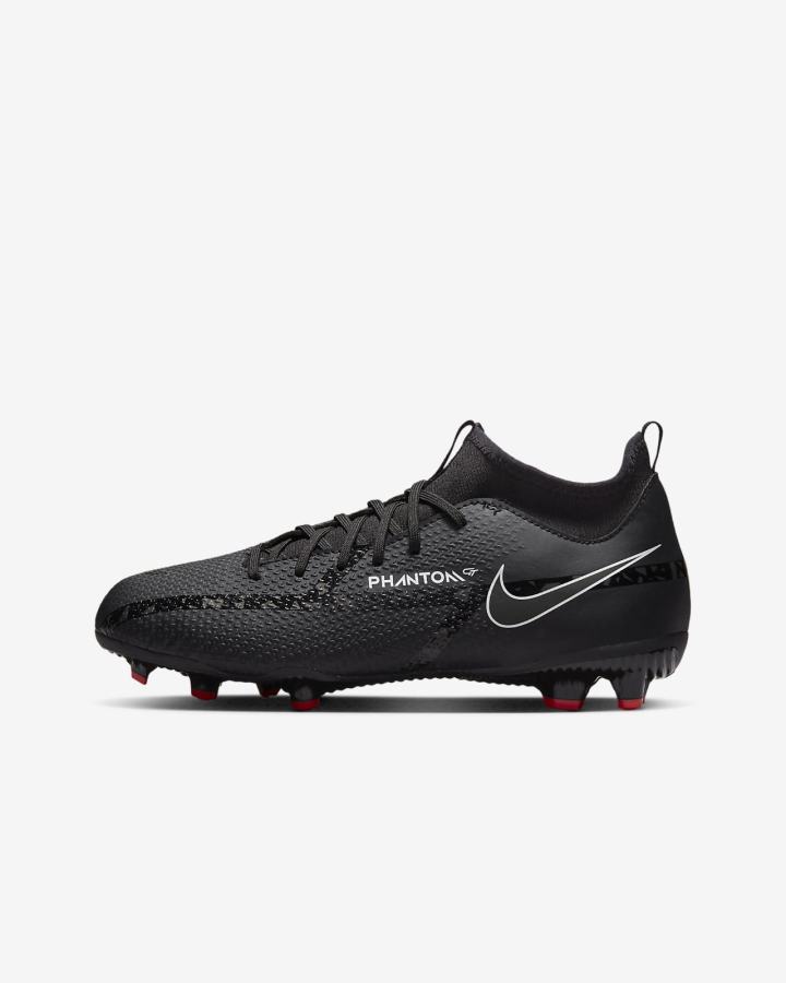 Botas de Futbol Nike Jr. Phantom GT2 Academy Dynamic Fit MG Kids Multi-Ground Niña Negras Blancas Rojas Claro Gris Oscuro | TZIHB-3846
