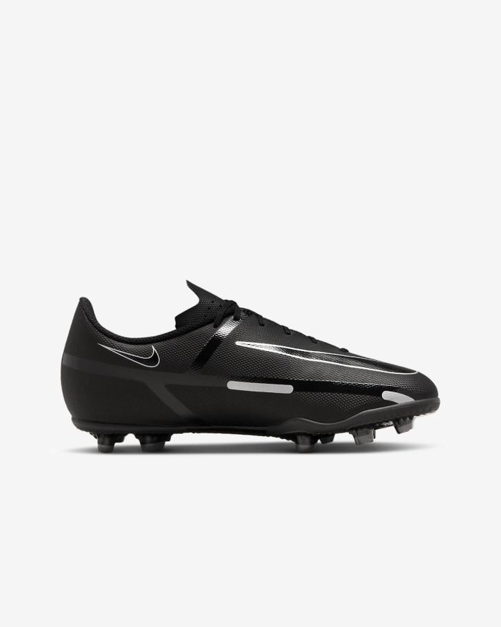 Botas de Futbol Nike Jr. Phantom GT2 Club MG Kids Multi-Ground Niño Negras Gris Oscuro Metal Plateadas | EUYCP-9136