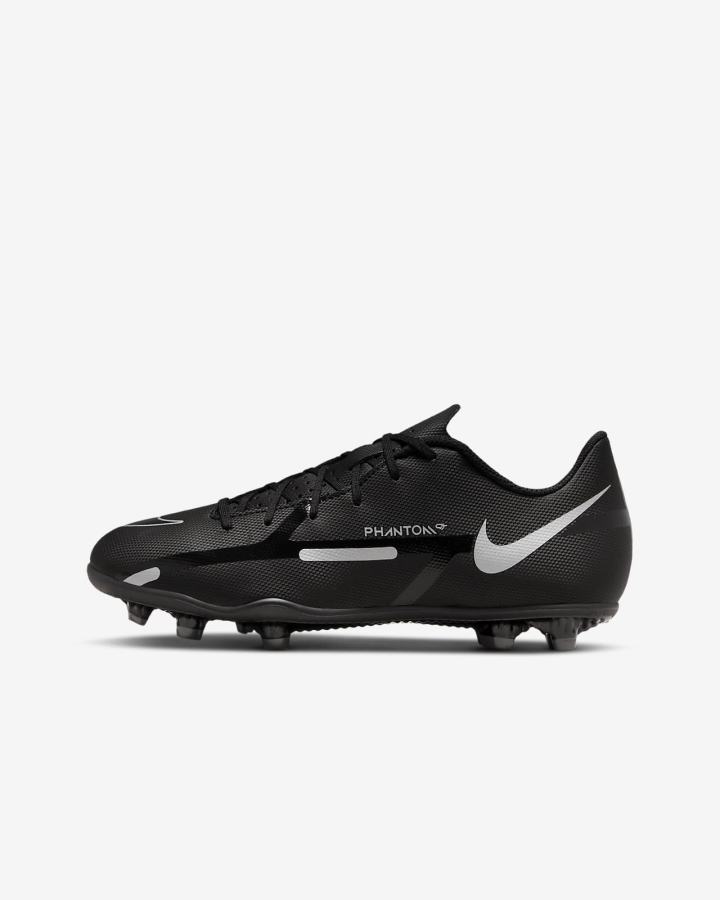 Botas de Futbol Nike Jr. Phantom GT2 Club MG Kids Multi-Ground Niño Negras Gris Oscuro Metal Plateadas | EUYCP-9136