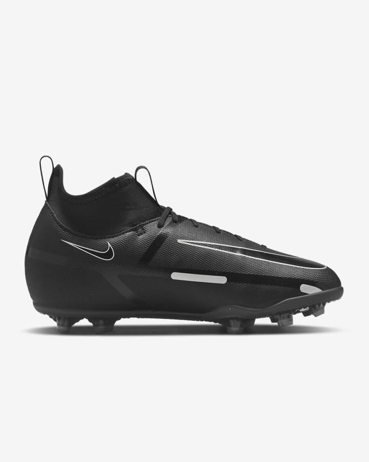 Botas de Futbol Nike Jr. Phantom GT2 Club Dynamic Fit MG Kids Multi-Ground Niña Negras Gris Oscuro Metal Plateadas | OBSZL-1698