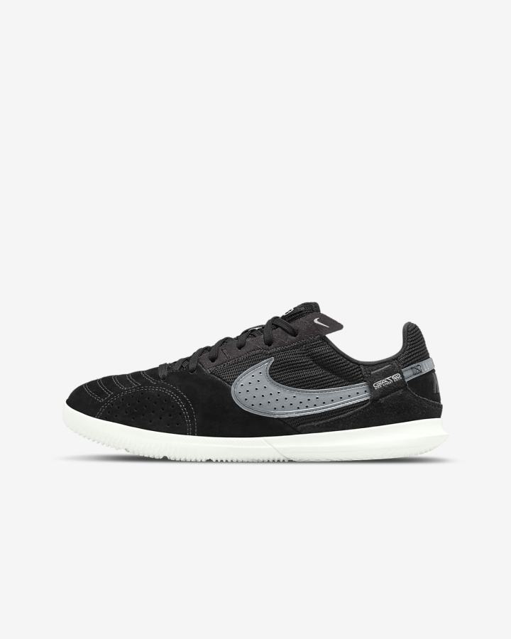 Botas de Futbol Nike Jr. Streetgato Kids Niño Negras Blancas | XAWNL-0587