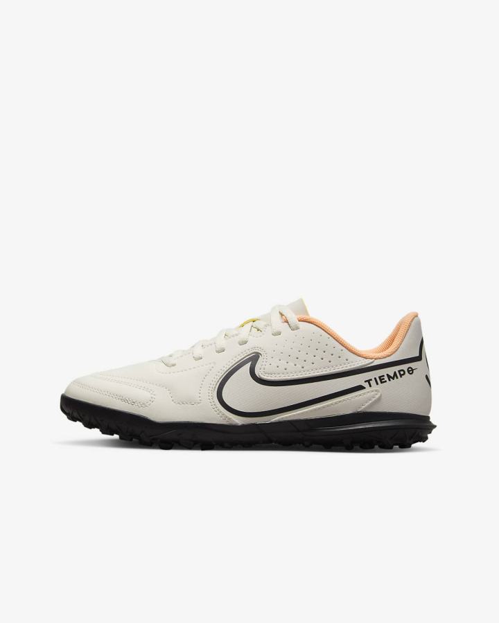 Botas de Futbol Nike Jr. Tiempo Legend 9 Club TF Kids Turf Niña Amarillo | WQGEP-2815