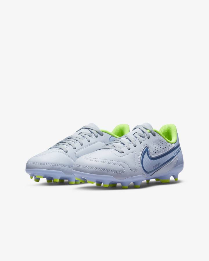 Botas de Futbol Nike Jr. Tiempo Legend 9 Club MG Kids Multi-Ground Niña Gris Azules Claro Azules Oscuro | XRLEG-6879