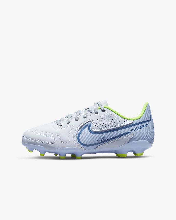 Botas de Futbol Nike Jr. Tiempo Legend 9 Club MG Kids Multi-Ground Niña Gris Azules Claro Azules Oscuro | XRLEG-6879