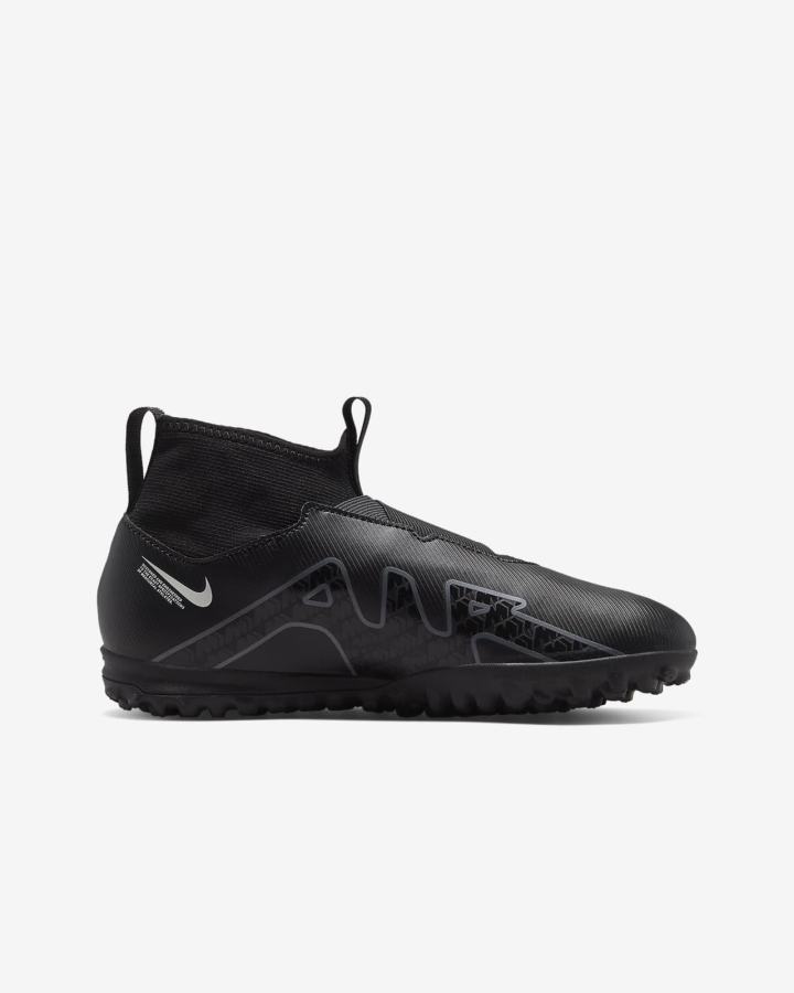 Botas de Futbol Nike Jr. Zoom Mercurial Superfly 9 Academy TF Kids Turf Niña Negras Blancas Gris Oscuro | GYCHZ-0736