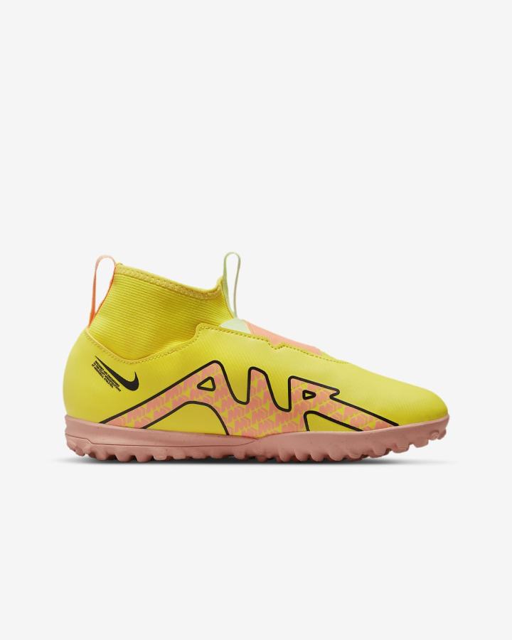 Botas de Futbol Nike Jr. Zoom Mercurial Superfly 9 Academy TF Kids Turf Niña Amarillo | VTSYN-8472