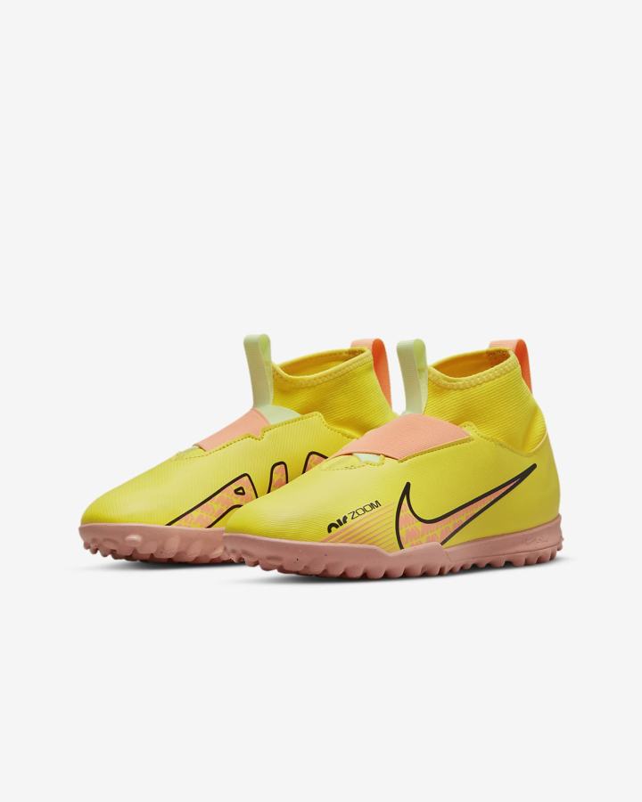 Botas de Futbol Nike Jr. Zoom Mercurial Superfly 9 Academy TF Kids Turf Niña Amarillo | VTSYN-8472