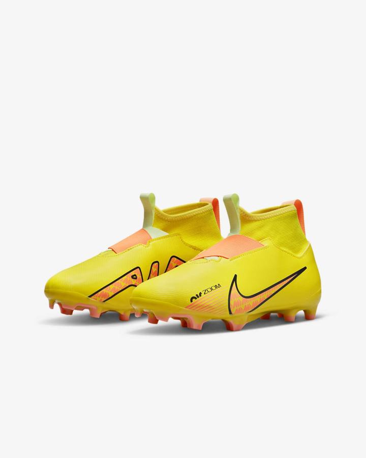Botas de Futbol Nike Jr. Zoom Mercurial Superfly 9 Academy FG/MG Kids Multi-Ground Niña Amarillo | YQSGM-5847