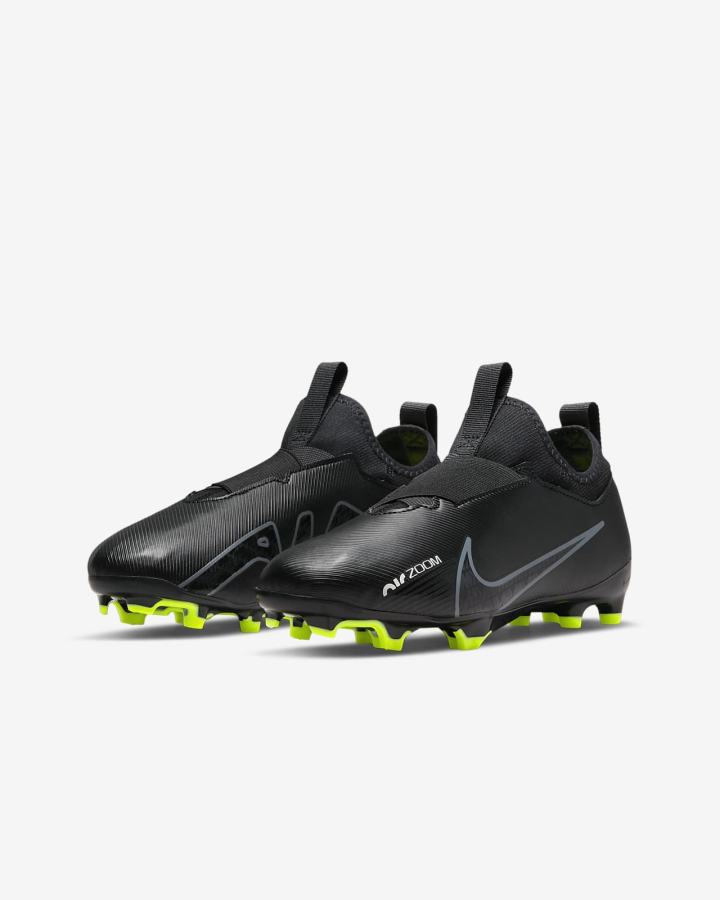 Botas de Futbol Nike Jr. Zoom Mercurial Vapor 15 Academy MG Kids Multi-Ground Niña Negras Blancas Gris Oscuro | ZMEBC-1368