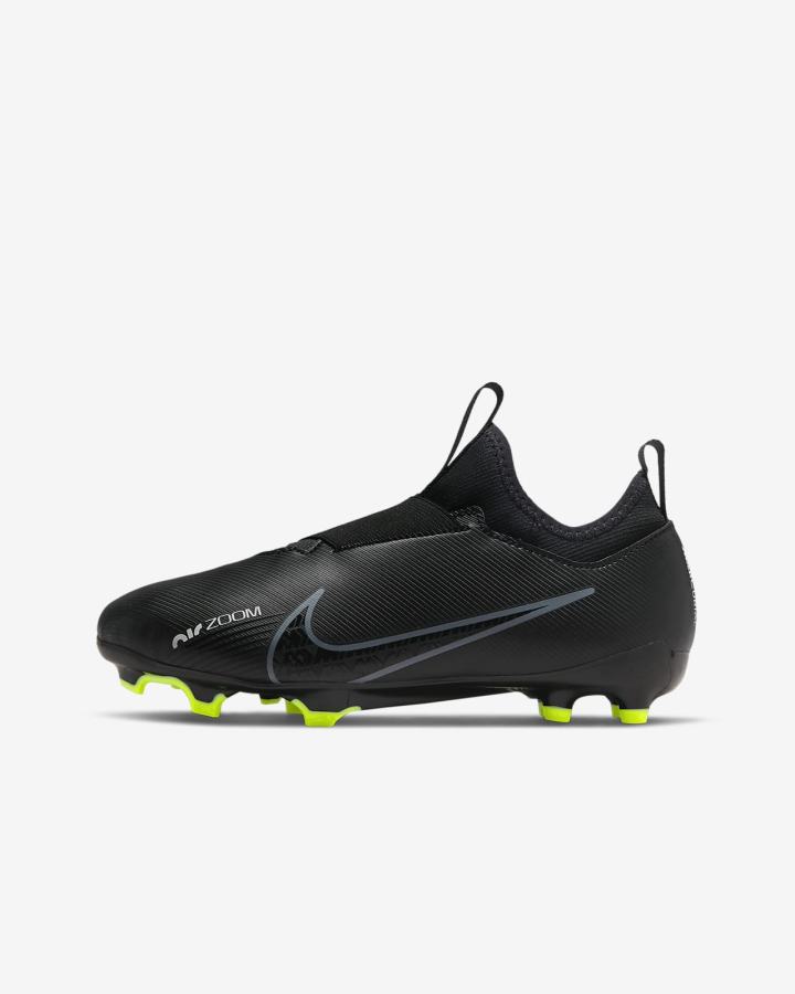 Botas de Futbol Nike Jr. Zoom Mercurial Vapor 15 Academy MG Kids Multi-Ground Niña Negras Blancas Gris Oscuro | ZMEBC-1368