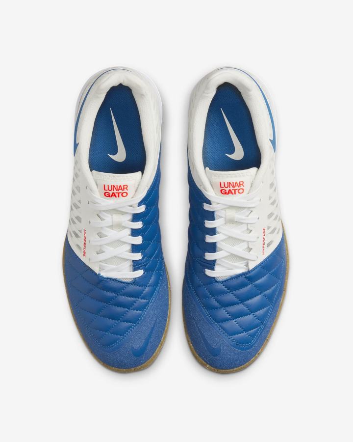 Botas de Futbol Nike Lunar Gato II IC Indoor/Court Hombre Blancas Marrones Claro Azules | KJDVE-0793