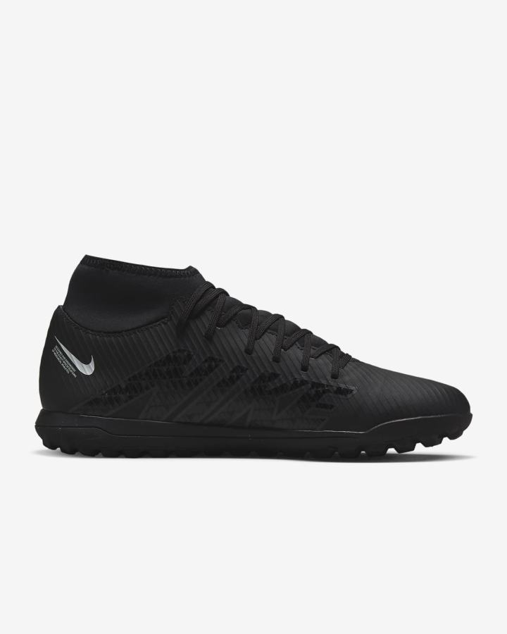Botas de Futbol Nike Mercurial Superfly 9 Club TF Turf Hombre Negras Blancas Gris Oscuro | IZBAQ-8924