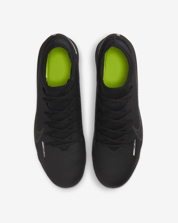Botas de Futbol Nike Mercurial Superfly 9 Club TF Turf Hombre Negras Blancas Gris Oscuro | IZBAQ-8924