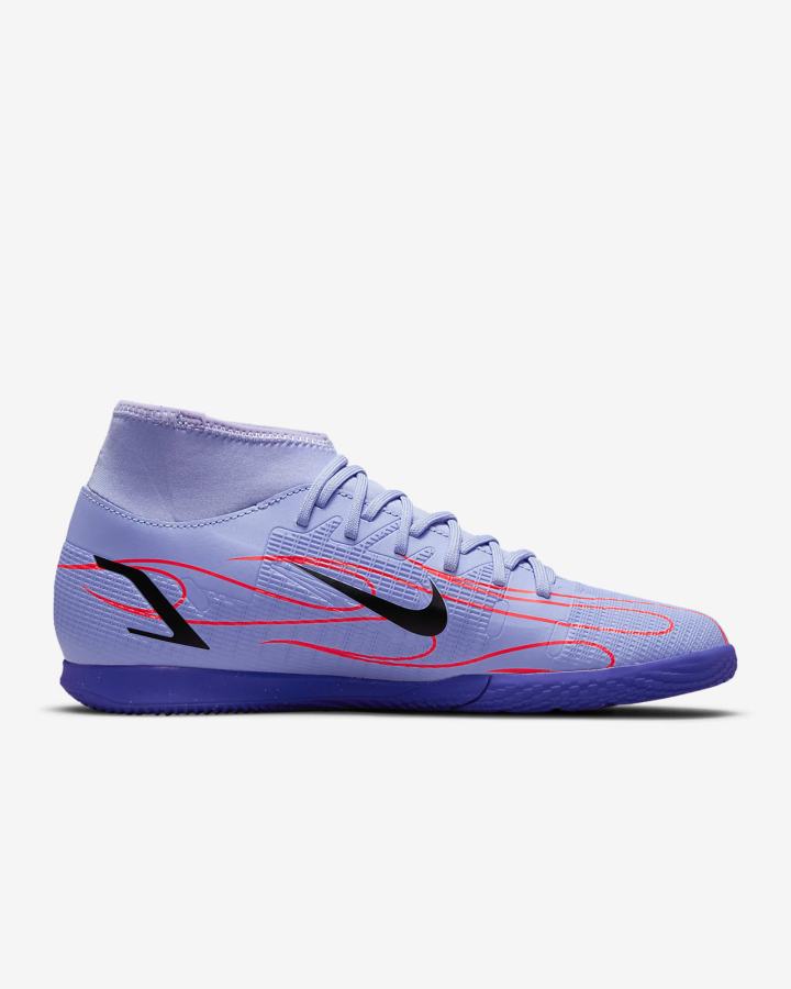 Botas de Futbol Nike Mercurial Superfly 8 Club KM IC Indoor/Court Hombre Indigo Rojas Claro Metal Plateadas | NWKFJ-8153