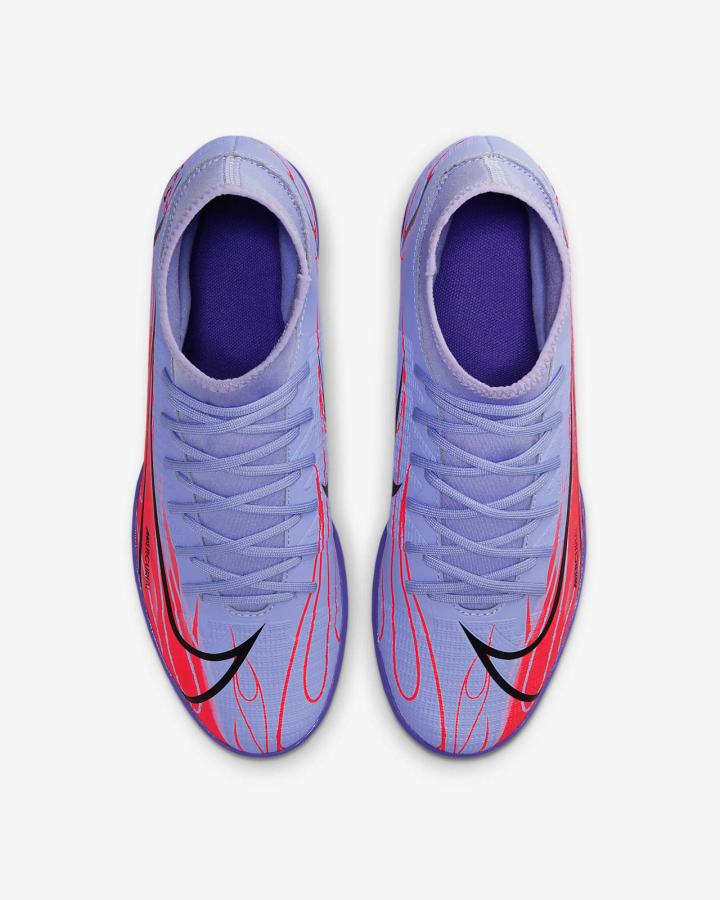 Botas de Futbol Nike Mercurial Superfly 8 Club KM IC Indoor/Court Hombre Indigo Rojas Claro Metal Plateadas | NWKFJ-8153