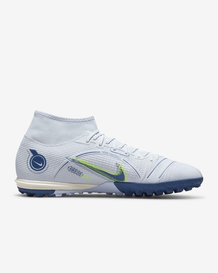 Botas de Futbol Nike Mercurial Superfly 8 Academy TF Turf Hombre Gris Azules Claro Azules Oscuro | PYLGQ-1259