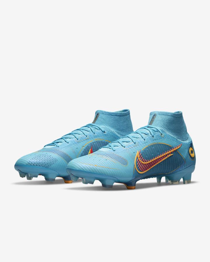 Botas de Futbol Nike Mercurial Superfly 8 Elite FG Firm-Ground Mujer Azules Naranjas | REDSO-3025