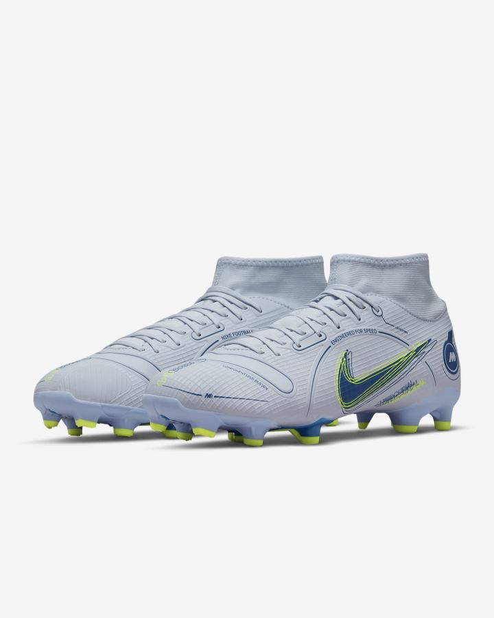 Botas de Futbol Nike Mercurial Superfly 8 Academy MG Multi-Ground Mujer Gris Azules Claro Azules Oscuro | VRAEG-4705