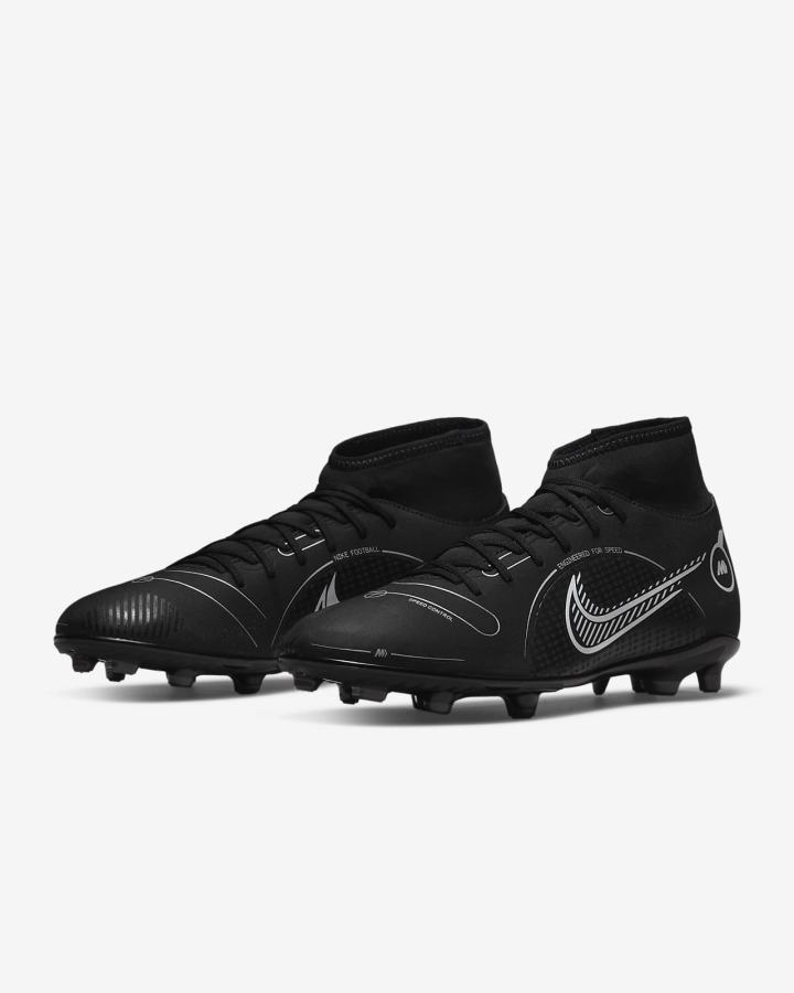 Botas de Futbol Nike Mercurial Superfly 8 Club MG Multi-Ground Hombre Negras Gris Metal Plateadas | ZHKEW-4036