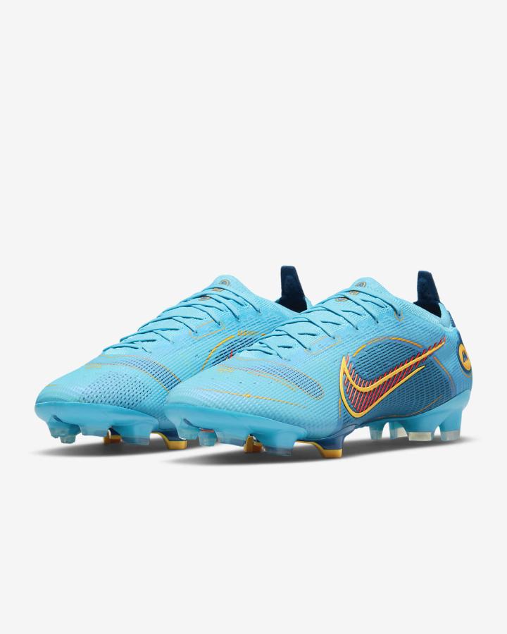 Botas de Futbol Nike Mercurial Vapor 14 Elite FG Firm-Ground Hombre Azules Naranjas | EWRVD-8725