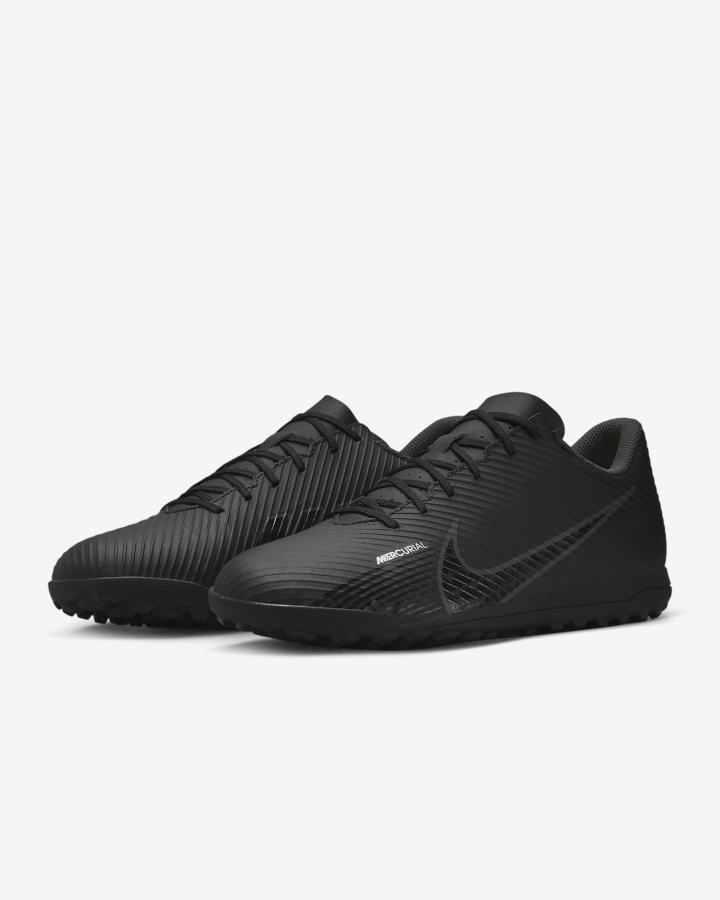 Botas de Futbol Nike Mercurial Vapor 15 Club TF Turf Hombre Negras Blancas Gris Oscuro | NDVFK-9321
