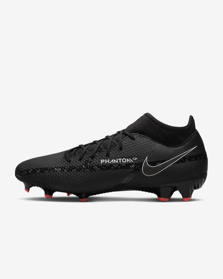 Botas de Futbol Nike Phantom GT2 Academy Dynamic Fit MG Multi-Ground Mujer Negras Blancas Rojas Claro Gris Oscuro | FSYLH-1360