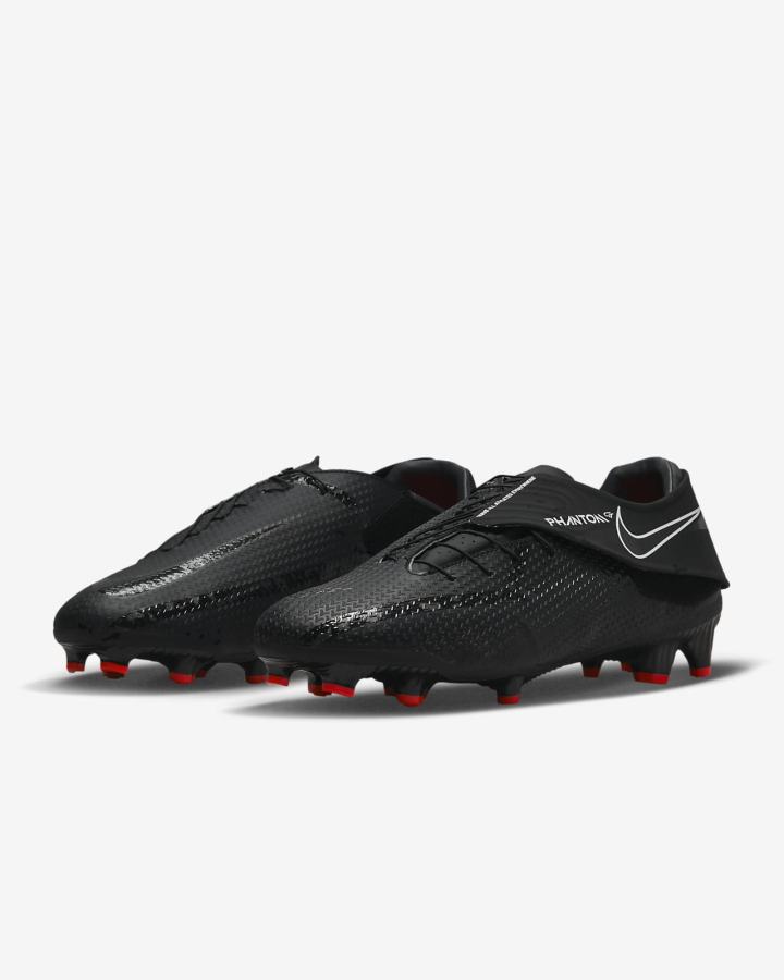 Botas de Futbol Nike Phantom GT2 Academy FlyEase MG Easy On/Off Multi-Ground Hombre Negras Blancas Rojas Claro Gris Oscuro | IJNHS-8540