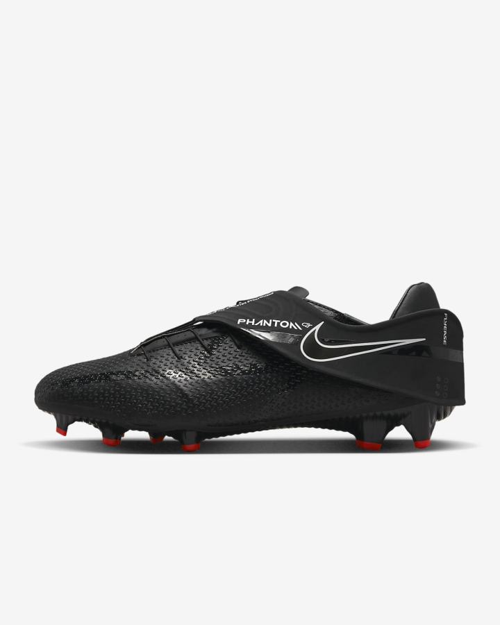 Botas de Futbol Nike Phantom GT2 Academy FlyEase MG Easy On/Off Multi-Ground Hombre Negras Blancas Rojas Claro Gris Oscuro | IJNHS-8540