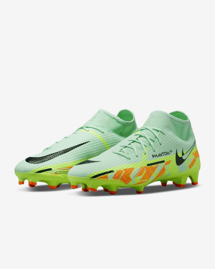 Botas de Futbol Nike Phantom GT2 Academy Dynamic Fit MG Multi-Ground Hombre Verde Menta Verde Naranjas Azules | SAZOQ-4960