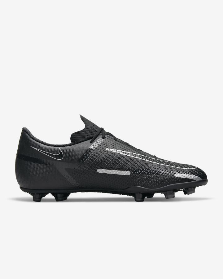 Botas de Futbol Nike Phantom GT2 Club MG Multi-Ground Hombre Negras Gris Oscuro Metal Plateadas | VYGPU-8271