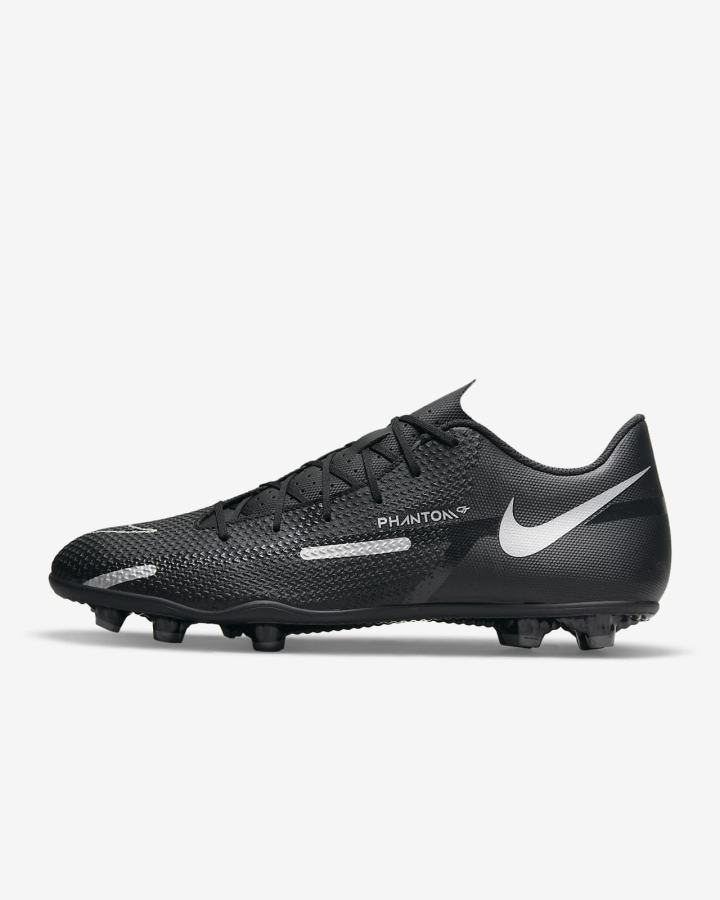 Botas de Futbol Nike Phantom GT2 Club MG Multi-Ground Hombre Negras Gris Oscuro Metal Plateadas | VYGPU-8271