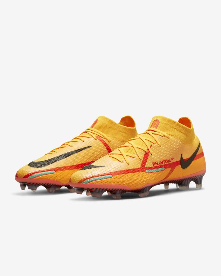 Botas de Futbol Nike Phantom GT2 Dynamic Fit Elite FG Firm-Ground Mujer Naranjas Rojas Claro Negras | QDTSW-9476