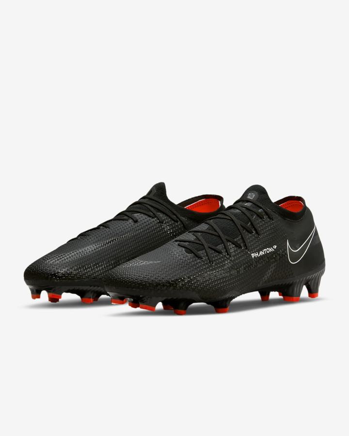 Botas de Futbol Nike Phantom GT2 Pro FG Firm-Ground Mujer Negras Blancas Rojas Claro Gris Oscuro | DLNTI-4198