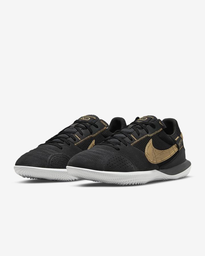 Botas de Futbol Nike Streetgato Mujer Gris Oscuro Negras Metal Doradas | TELVI-1206