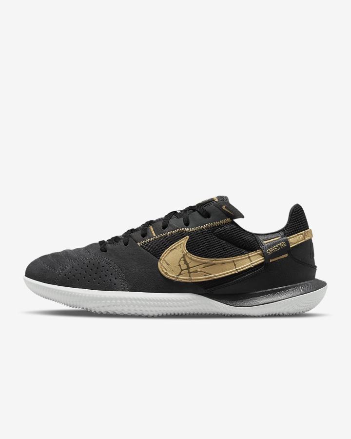 Botas de Futbol Nike Streetgato Mujer Gris Oscuro Negras Metal Doradas | TELVI-1206