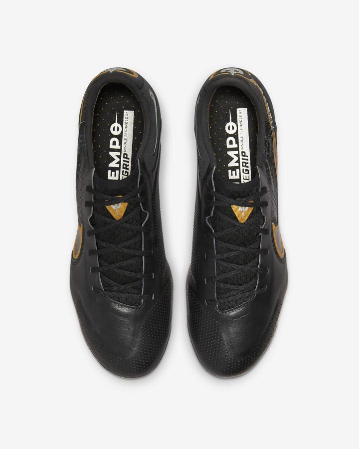 Botas de Futbol Nike Tiempo Legend 9 Elite FG Firm-Ground Hombre Negras Metal Doradas Metal Gris | KCMDO-8971