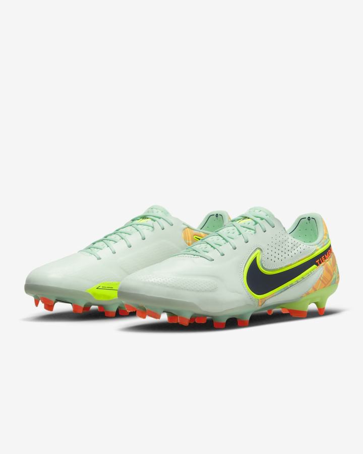 Botas de Futbol Nike Tiempo Legend 9 Elite FG Firm-Ground Hombre Verde Naranjas Azules | VZPAR-1037